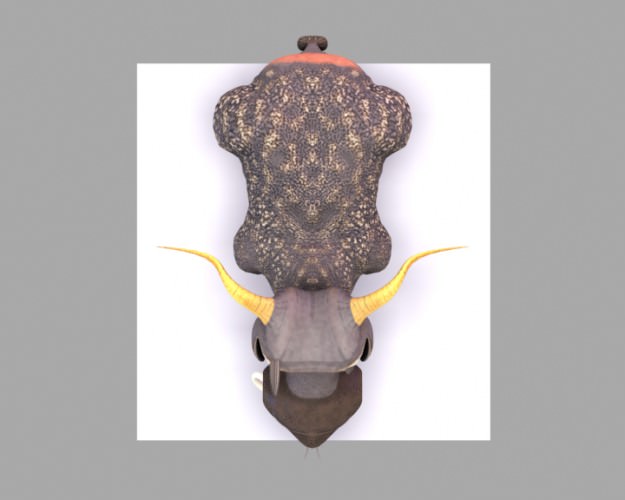 Mother crawling monster Low-poly 3D model_3