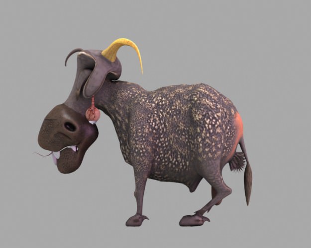 Mother crawling monster Low-poly 3D model_4