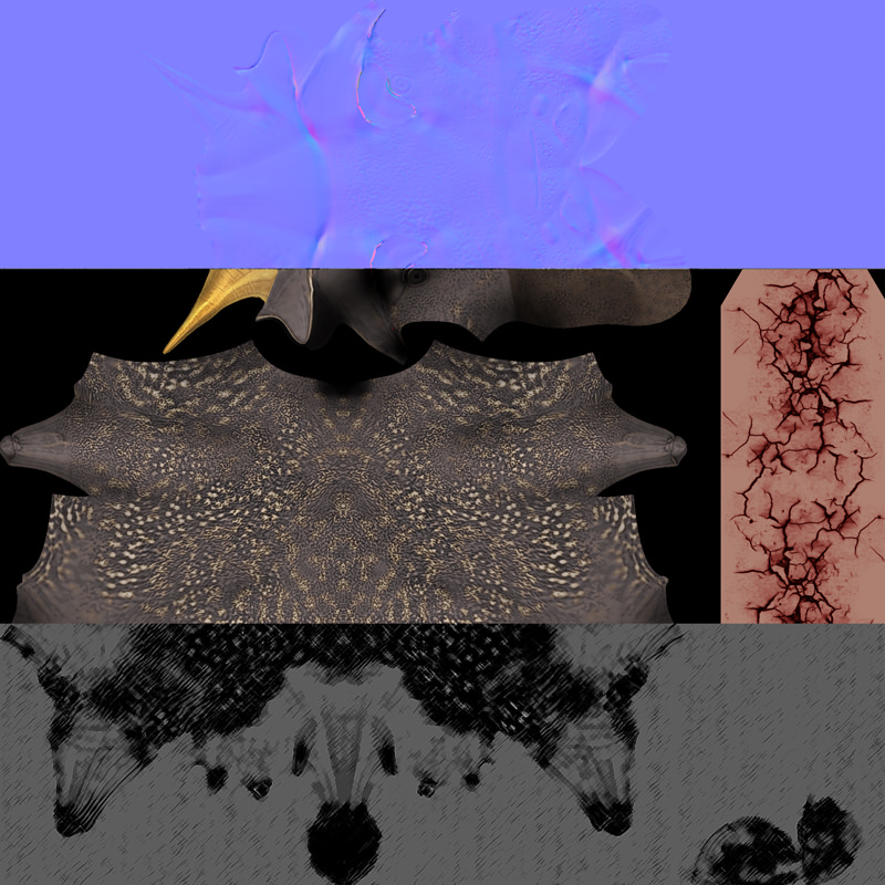 Mother crawling monster Low-poly 3D model_6