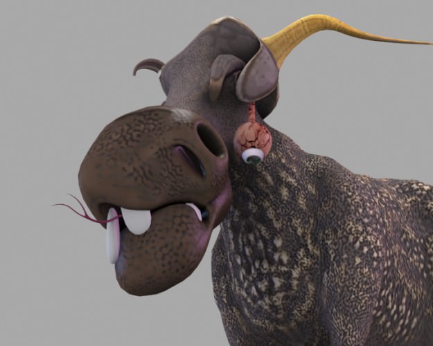 Mother crawling monster Low-poly 3D model_5