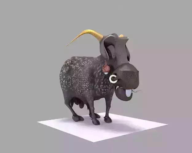 Mother crawling monster Low-poly 3D model