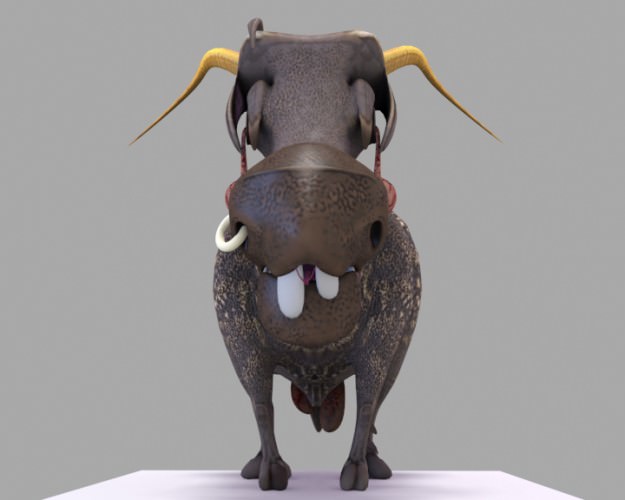 Mother crawling monster Low-poly 3D model_2