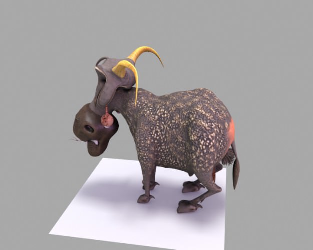 Mother crawling monster Low-poly 3D model_1