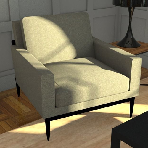 lounge chair Low-poly 3D model