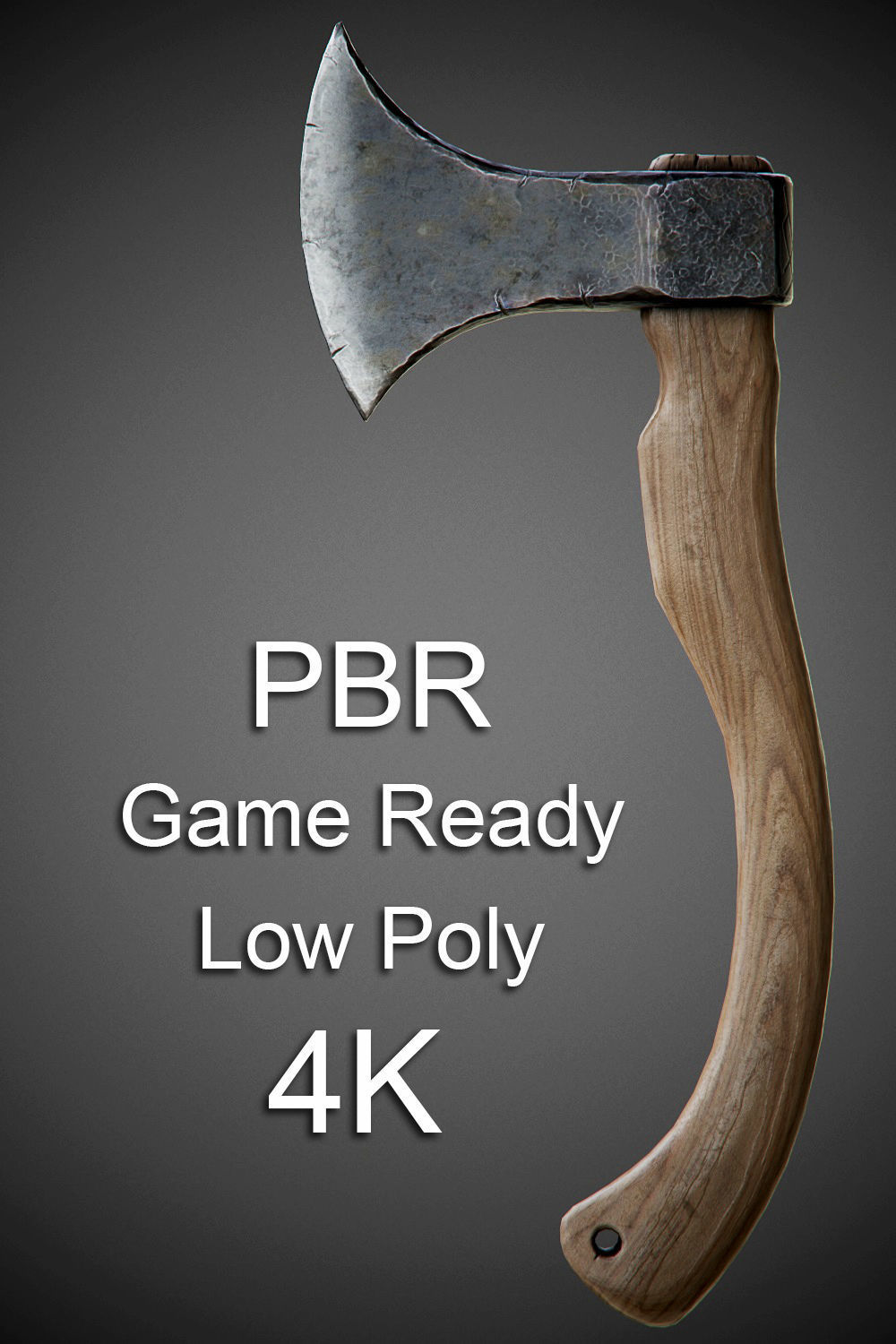 Old axe PBR Low-poly 3D model_2