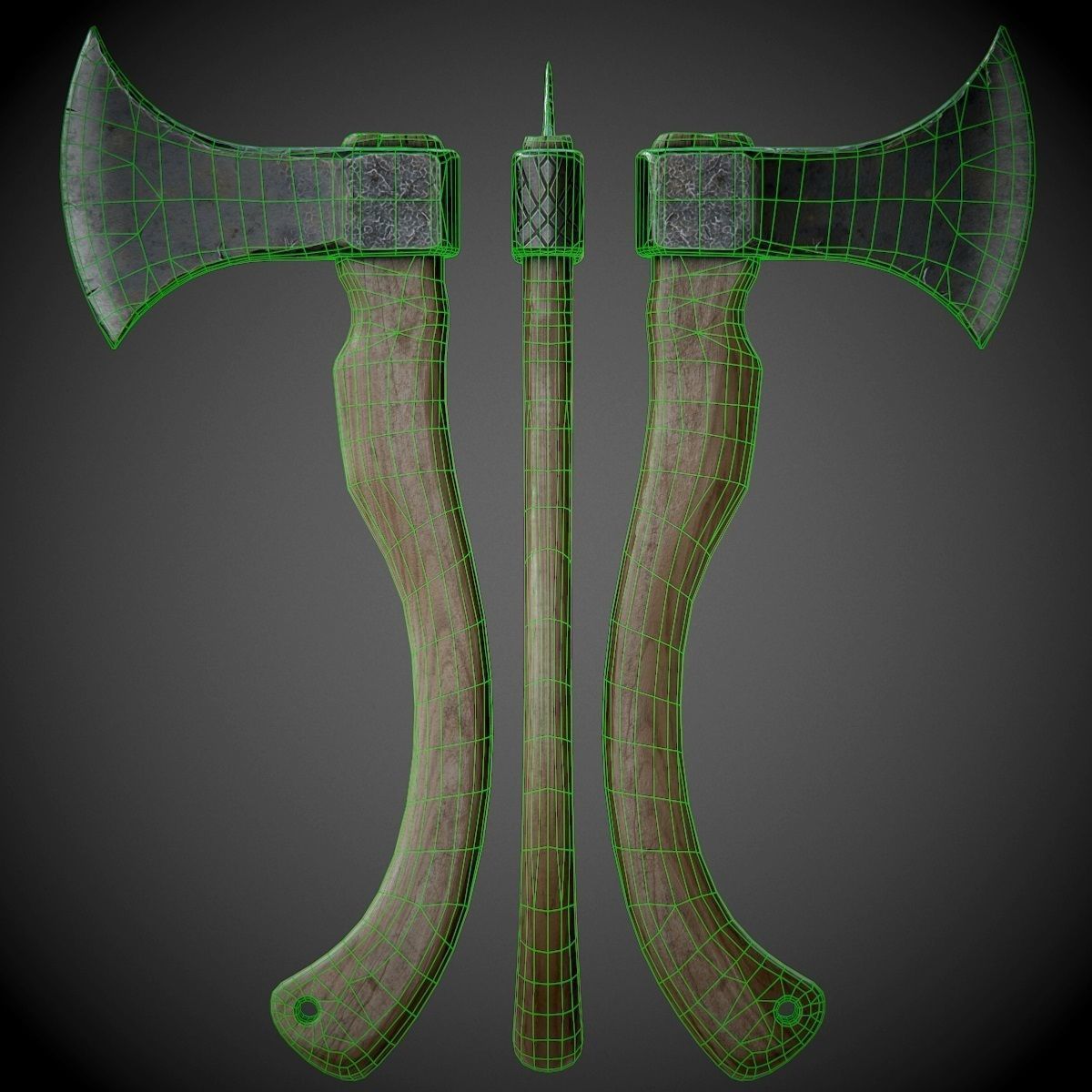 Old axe PBR Low-poly 3D model_1