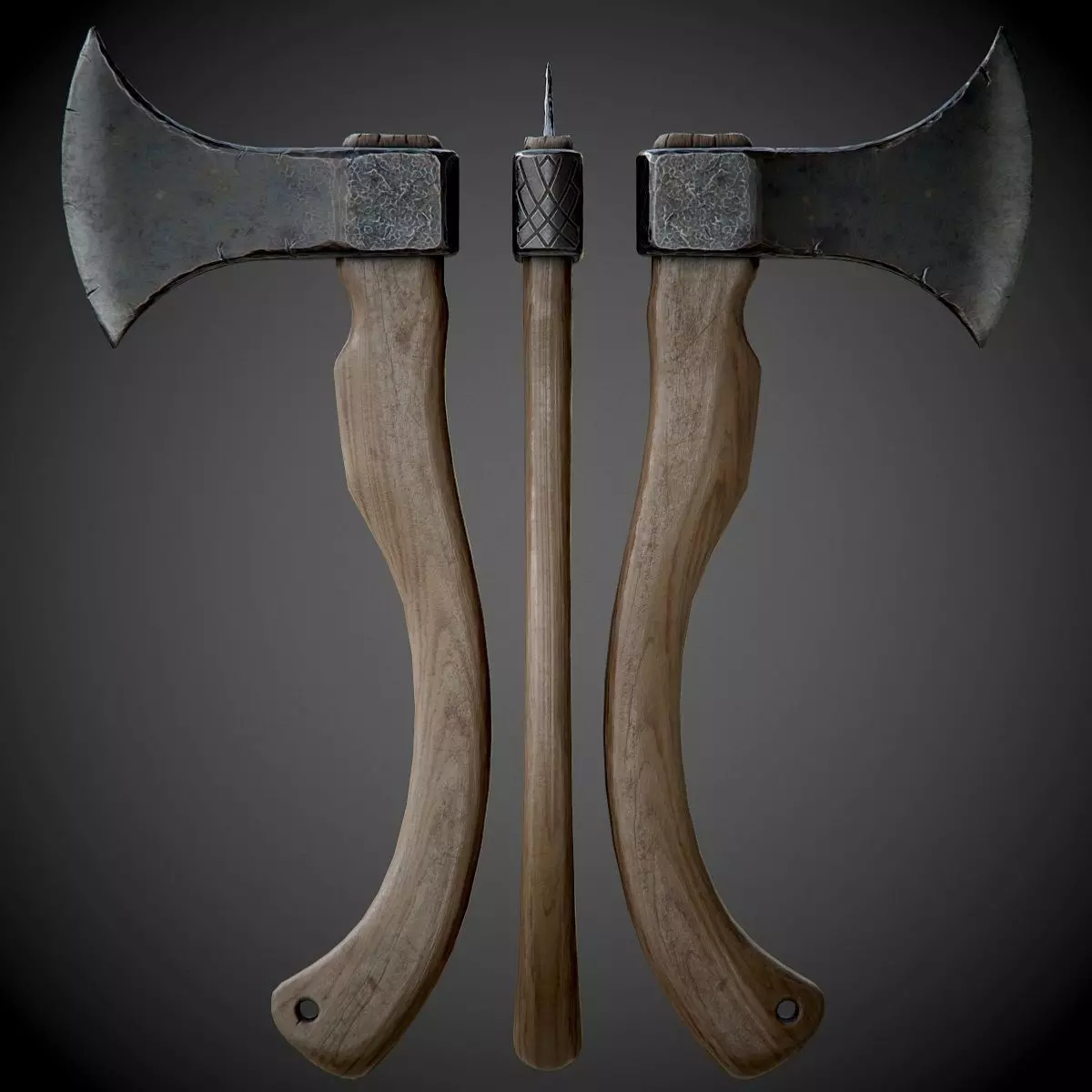 Old axe PBR Low-poly 3D model_0