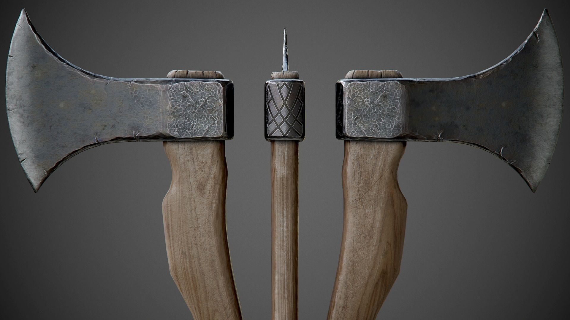 Old axe PBR Low-poly 3D model_5