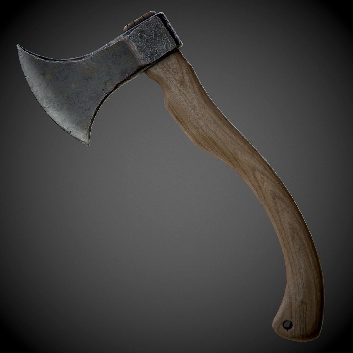 Old axe PBR Low-poly 3D model_3
