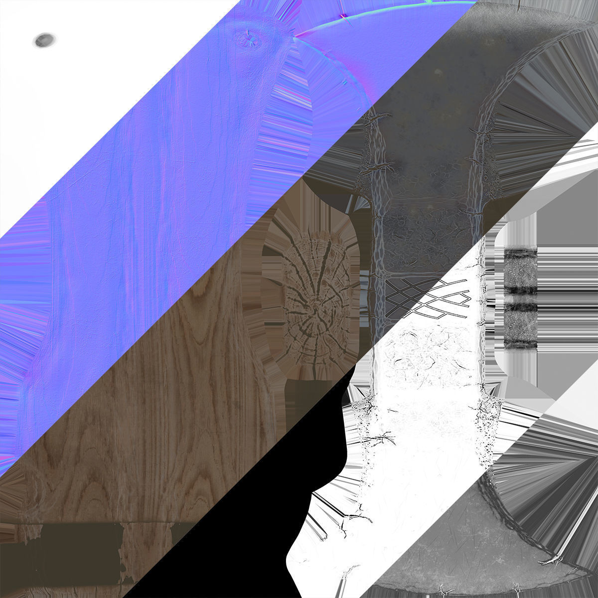 Old axe PBR Low-poly 3D model_4