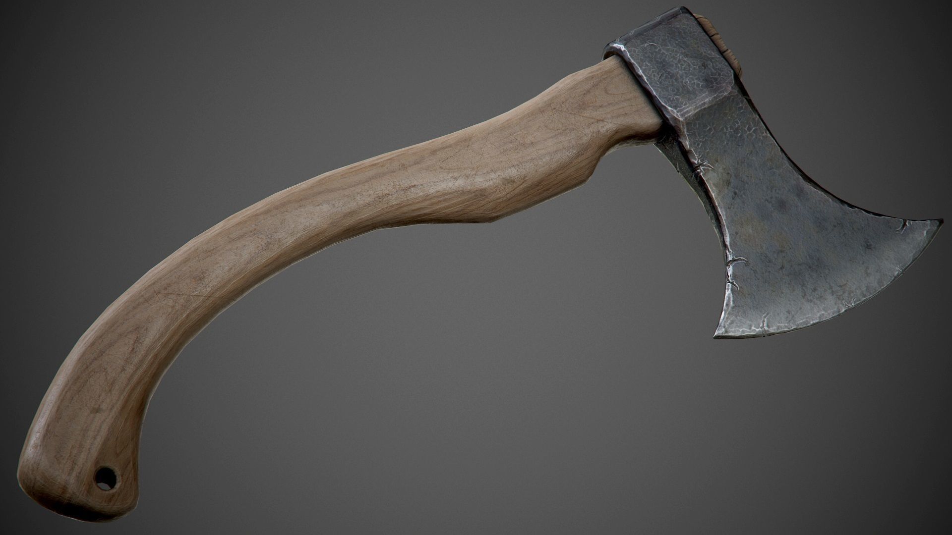 Old axe PBR Low-poly 3D model_7