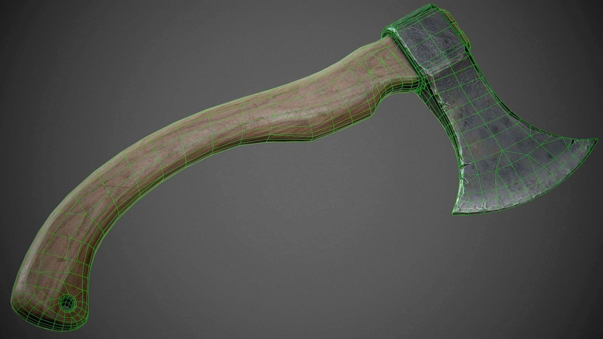 Old axe PBR Low-poly 3D model_6