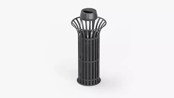  Litter Bin Urban Metal Dirty