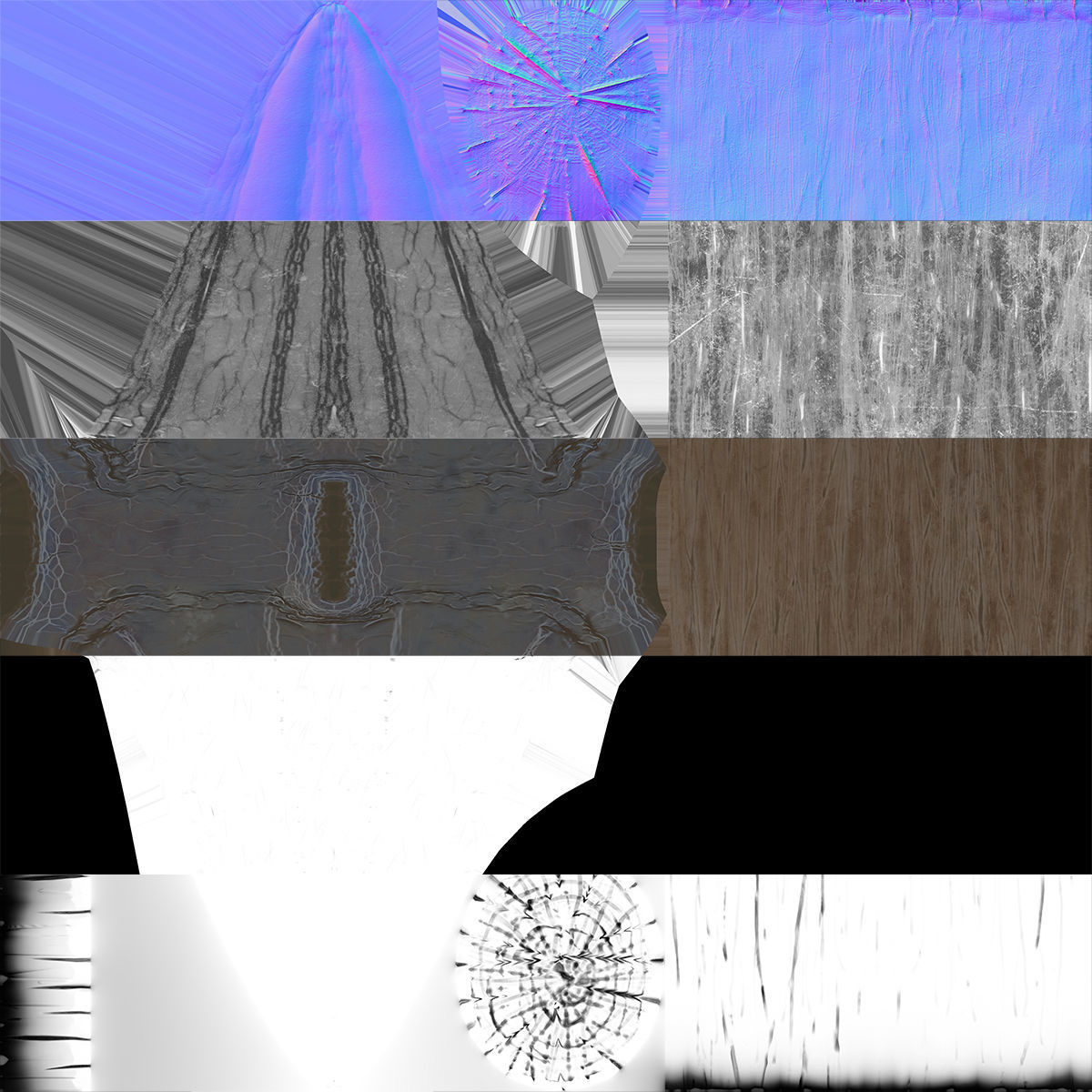 Pickaxe PBR Game-Ready hammer with wooden handle Low-poly 3D model_9