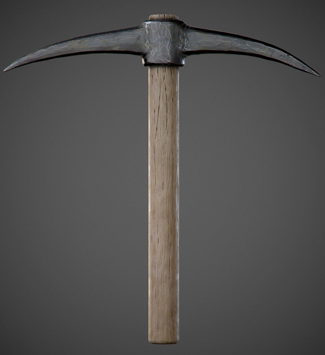 Pickaxe PBR Game-Ready hammer with wooden handle Low-poly 3D model_8