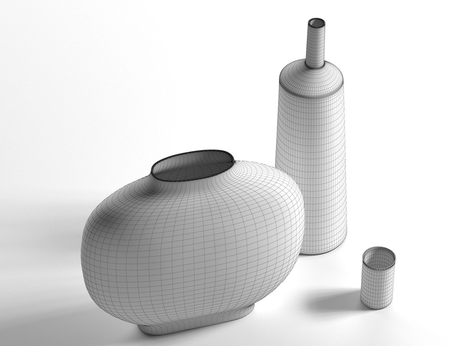 Palma Decorative Vases 3D model_2