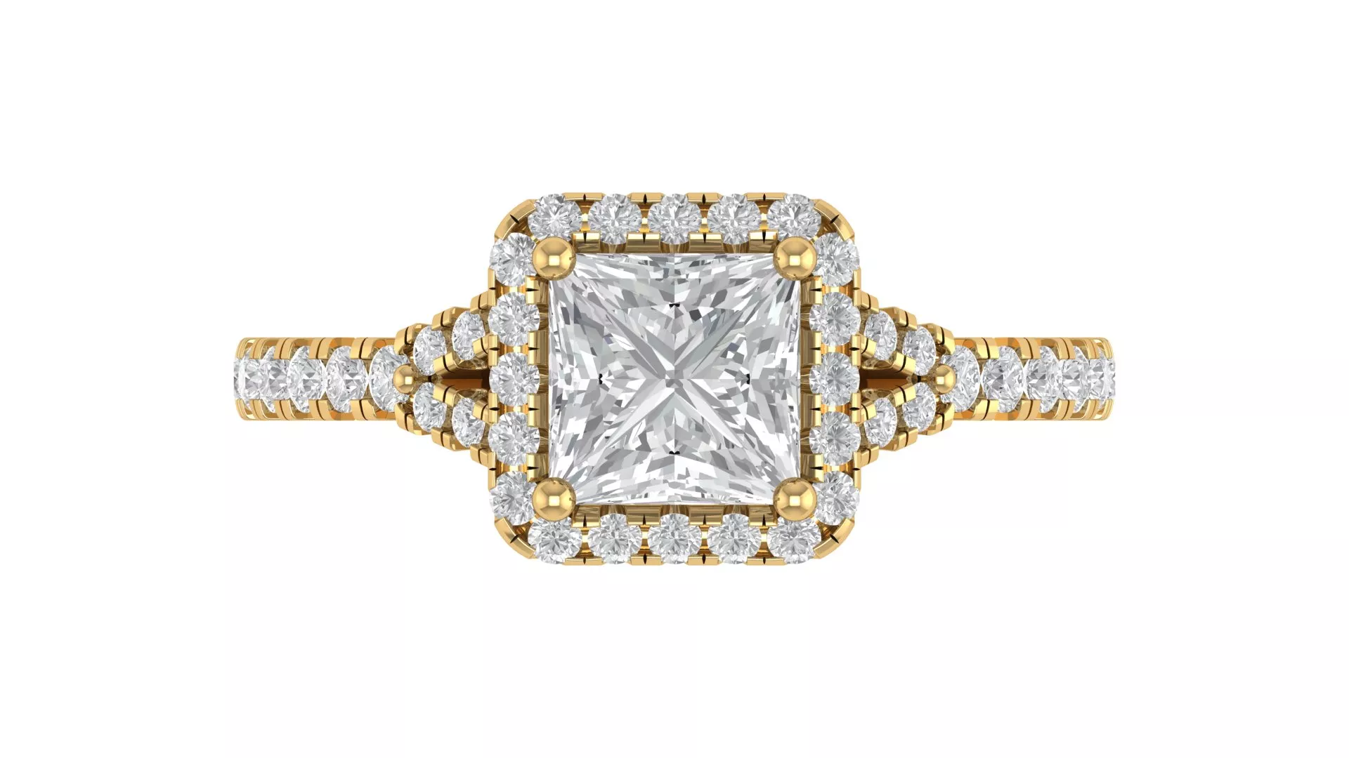 Princess Engagement Ring 3D print model 3D print model