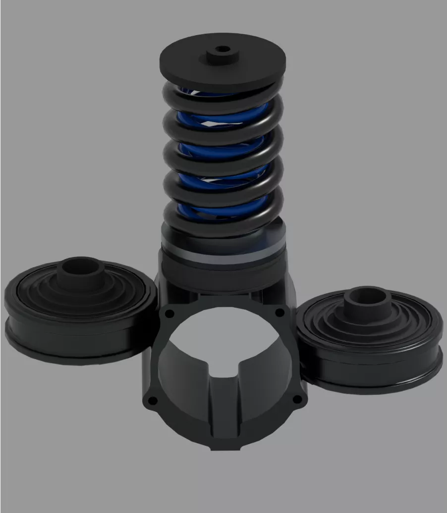 Train Primary Suspension Assembly with Axle Box 3D model