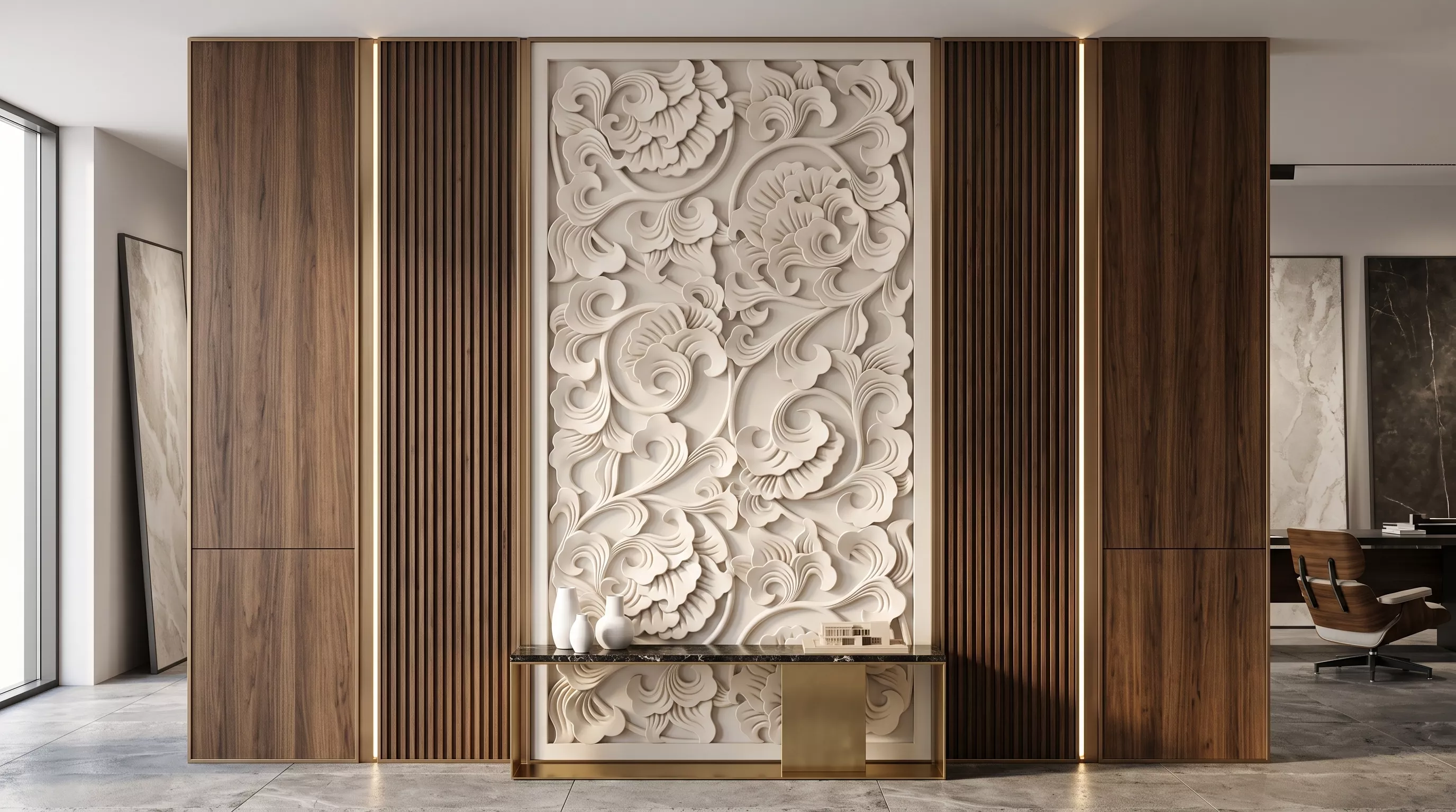 Sculpted Botanical Arabesque 3D CNC Model G108RM 3D model