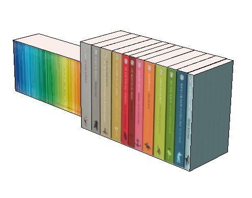 two sets of paperback books Low-poly 3D model_3