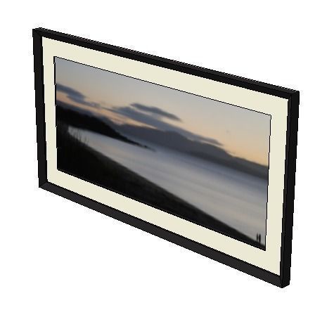 Framed Scottish photograph Mull of Kintyre w100cm Low-poly 3D model_2