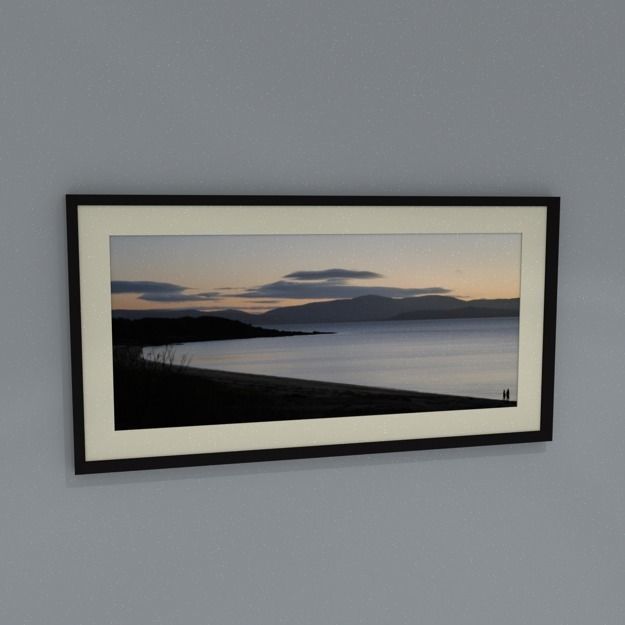 Framed Scottish photograph Mull of Kintyre w100cm Low-poly 3D model_0