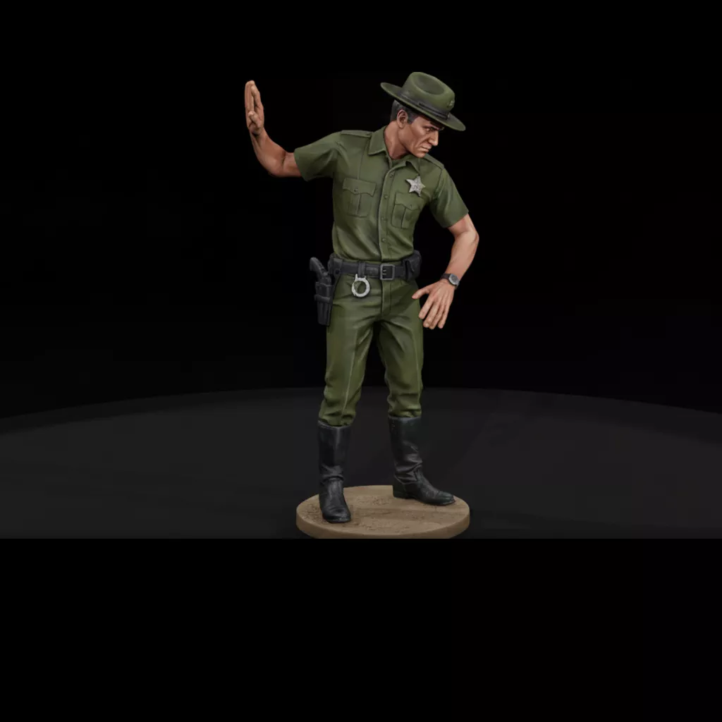 1950s Country Sheriff Making an Arrest 3D print model