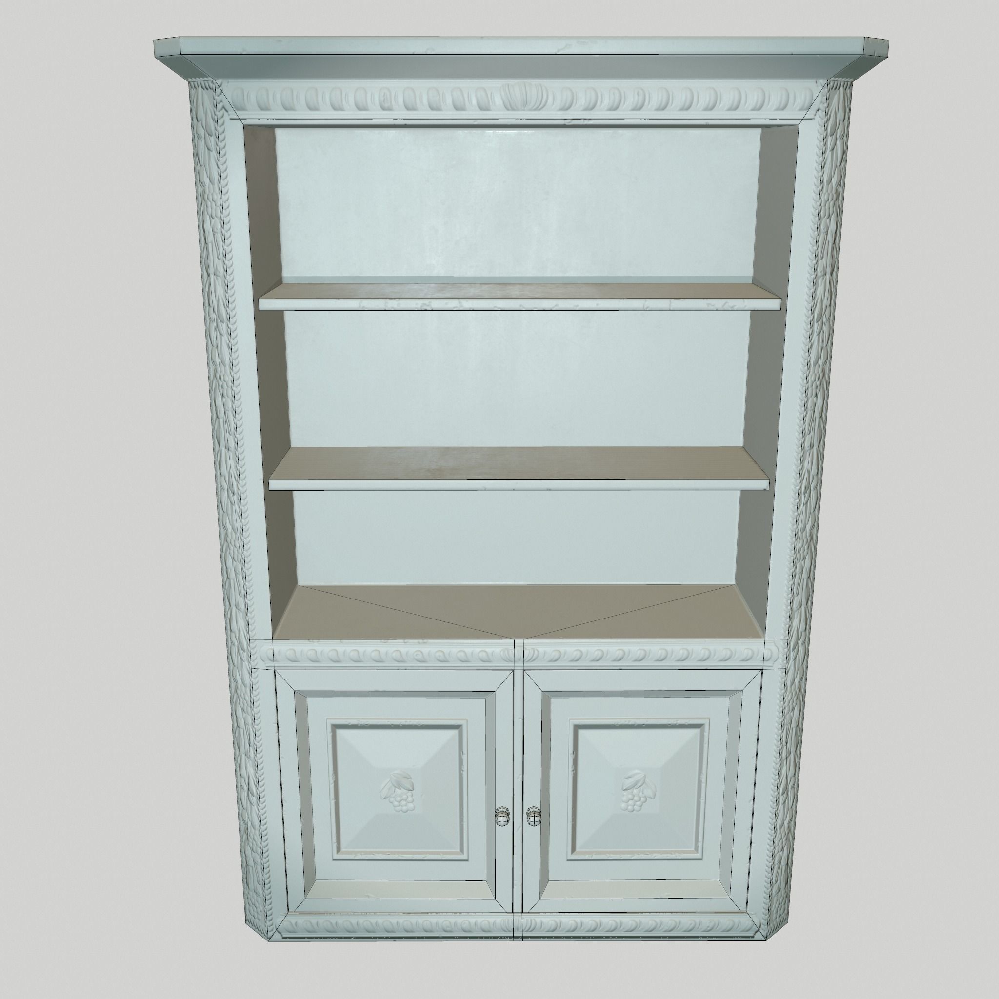 Bookcase Low-poly 3D model_4