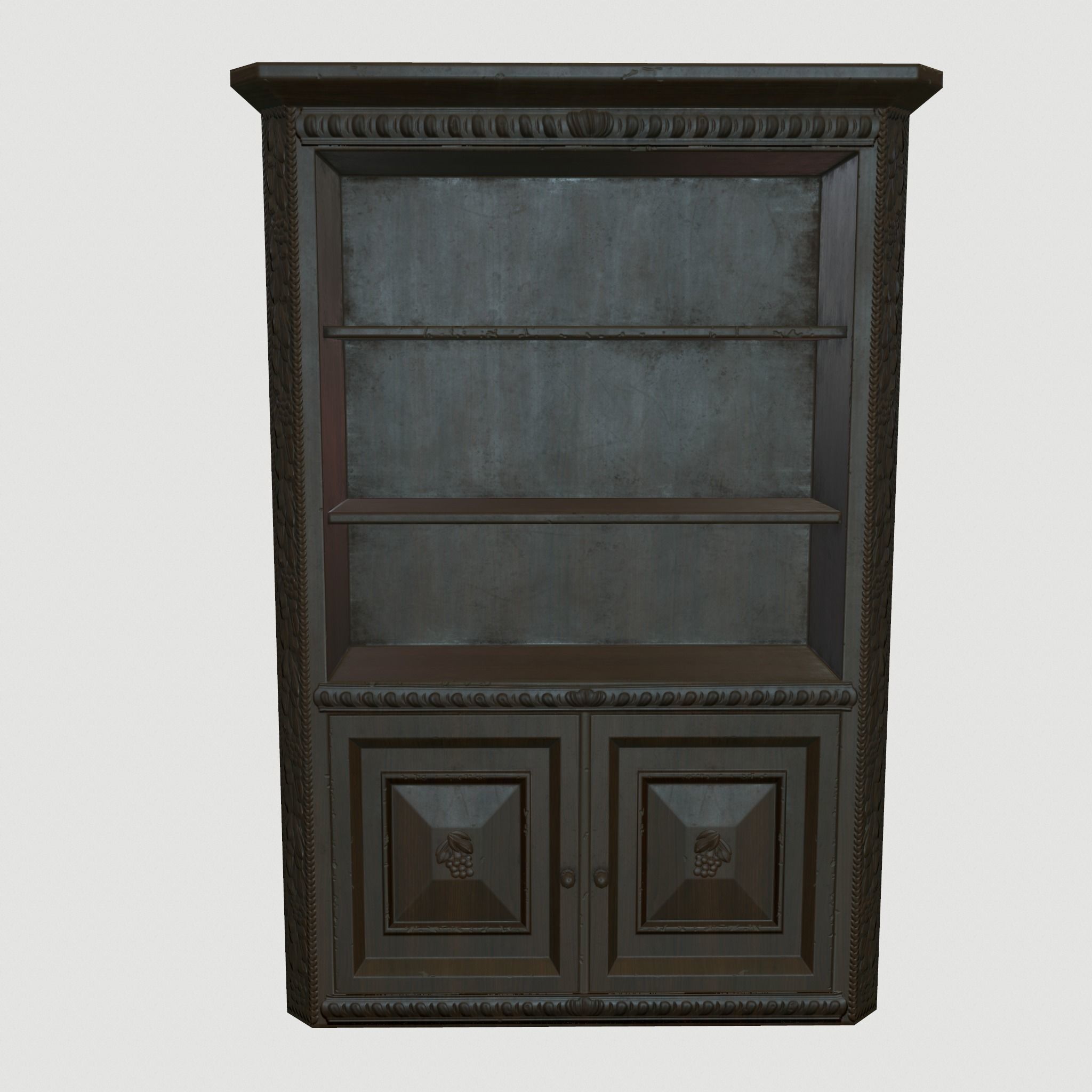 Bookcase Low-poly 3D model_0