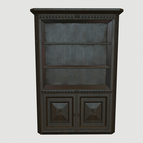 Bookcase Low-poly 3D model