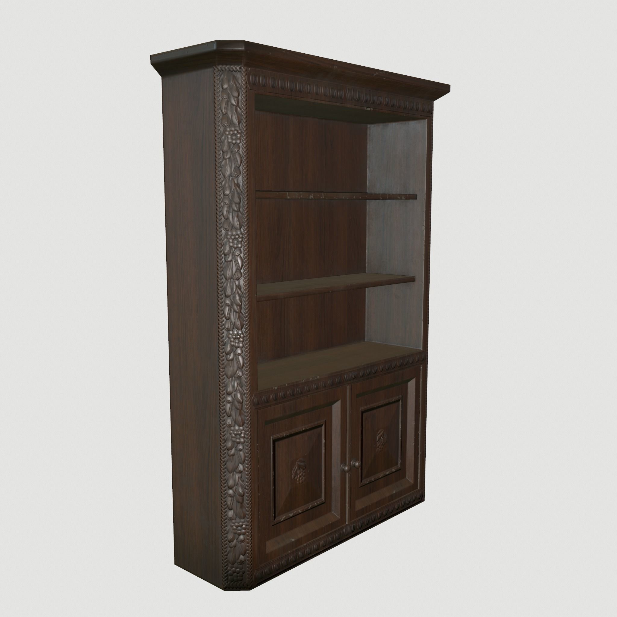 Bookcase Low-poly 3D model_2