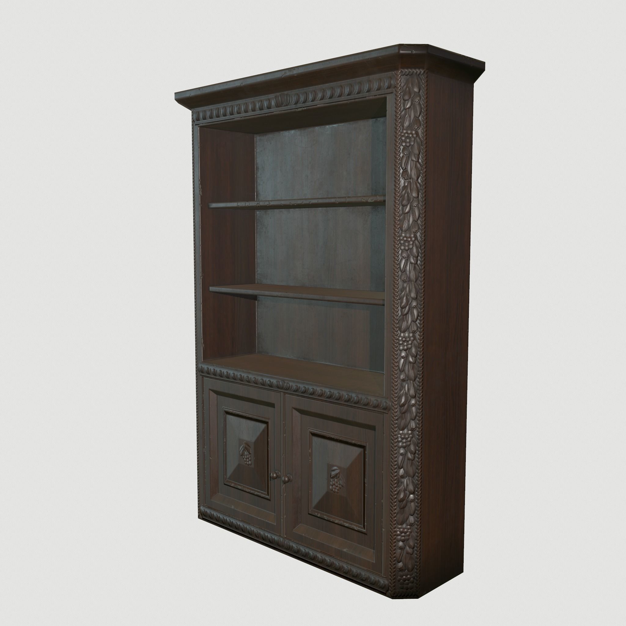 Bookcase Low-poly 3D model_1