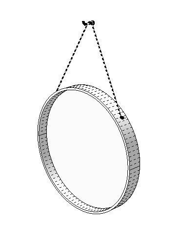 Round hanging mirror dia 45cm Low-poly 3D model_4
