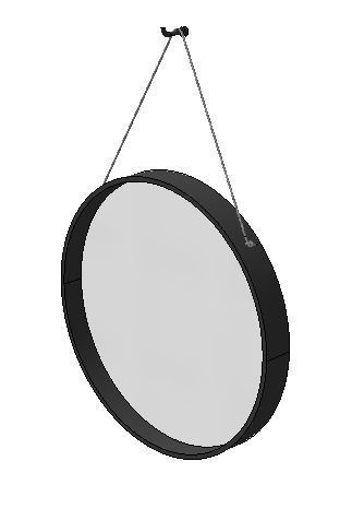 Round hanging mirror dia 45cm Low-poly 3D model_3