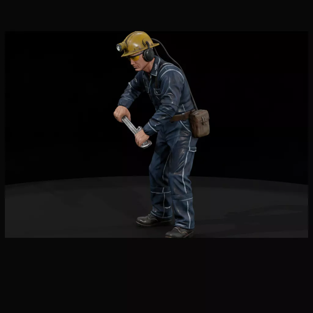 Mine Mechanic with Pipe Wrench 3D print model