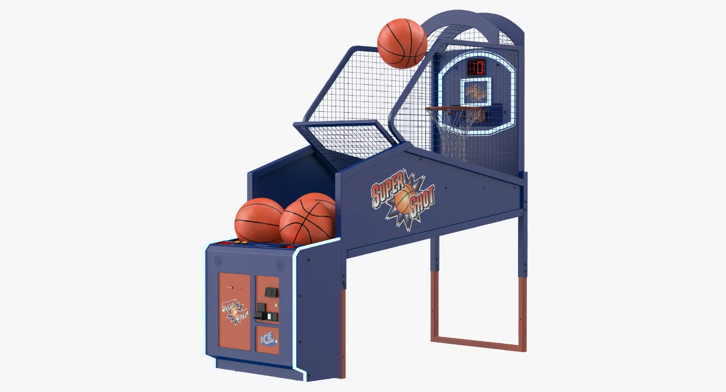Arcade Basketball Machine with Balls 3D model