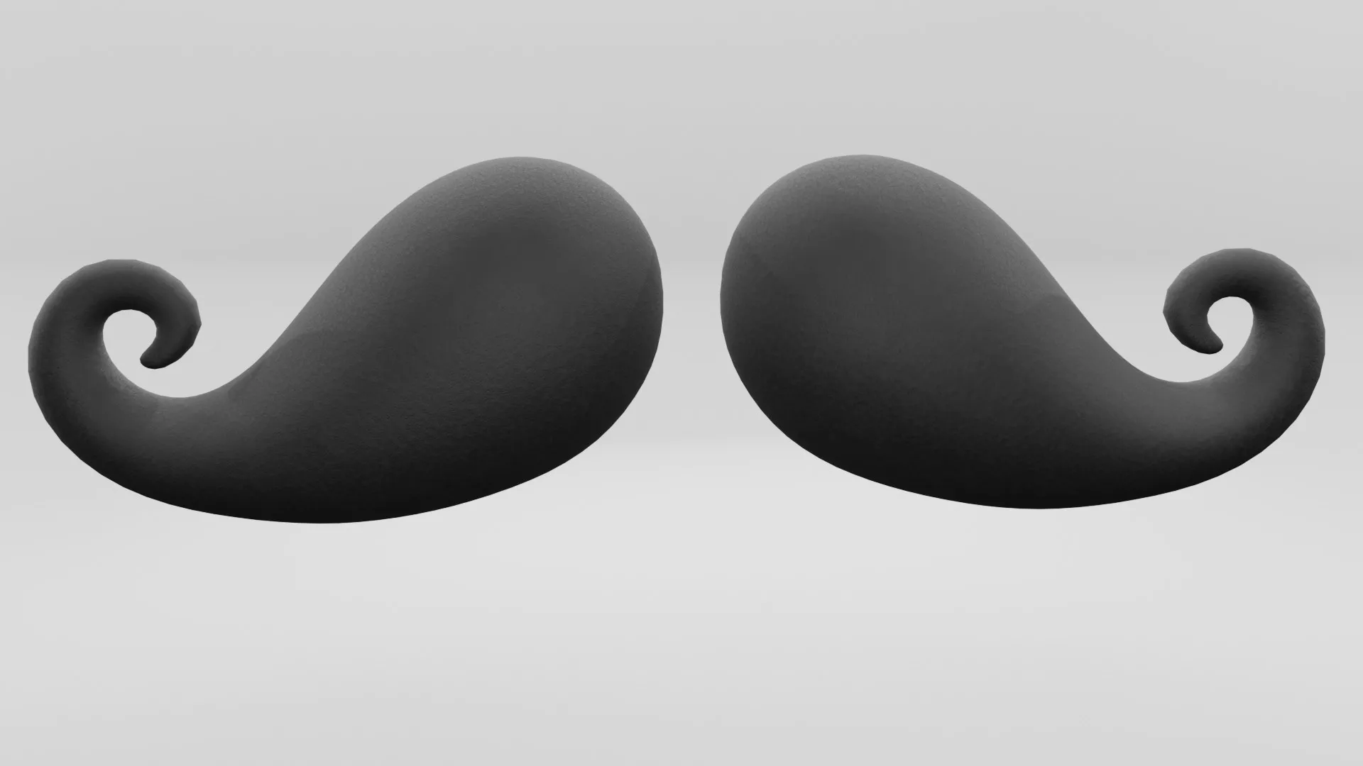 Cartoon Mustache Low-poly 3D model