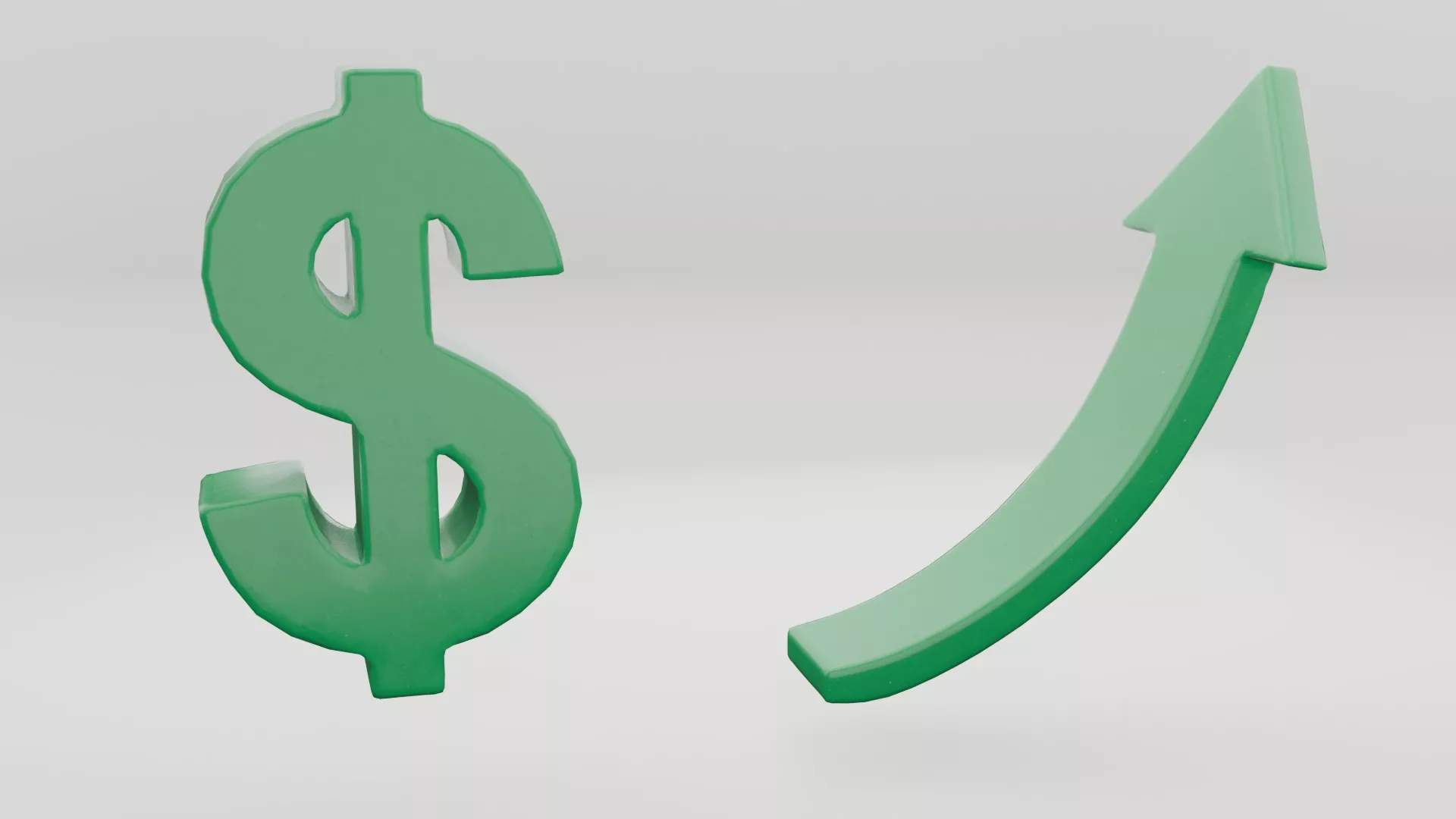 Trend Arrow with Dollar Low-poly 3D model