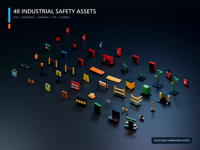 Industrial Safety and Emergency Equipment Kit - 48 Assets