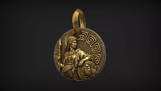 Athena Goddess of Wisdom and War Greek Mythology Medallion