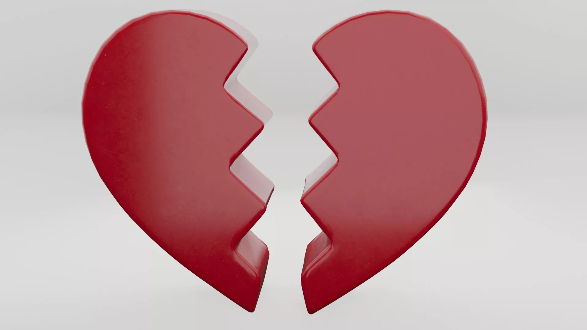 Broken Heart Emoji Low-poly 3D model