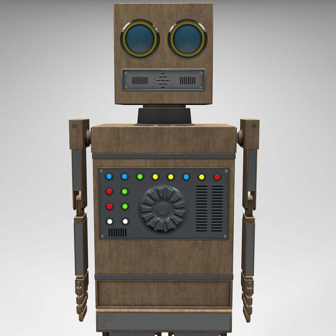 Shikaku The Hipster Robot Next Gen PBR Game and Render Ready Low-poly 3D model_6
