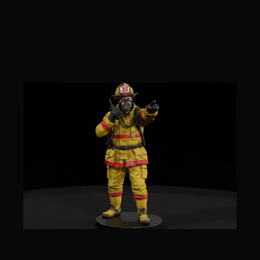 Fire Officer Calling Orders on the Radio 3D print model