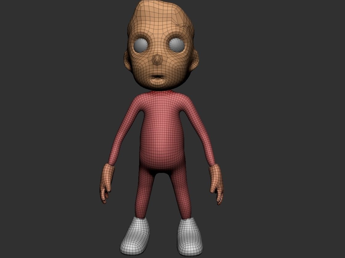 Hipster toon Low-poly 3D model_5