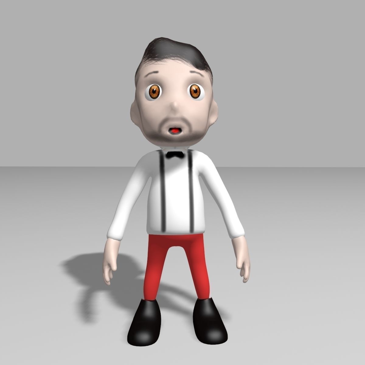 Hipster toon Low-poly 3D model_1