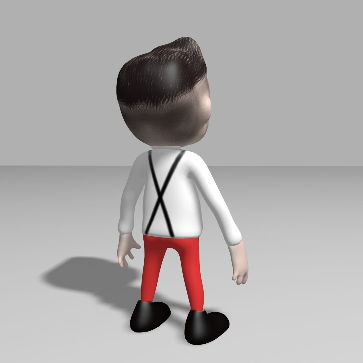 Hipster toon Low-poly 3D model_4