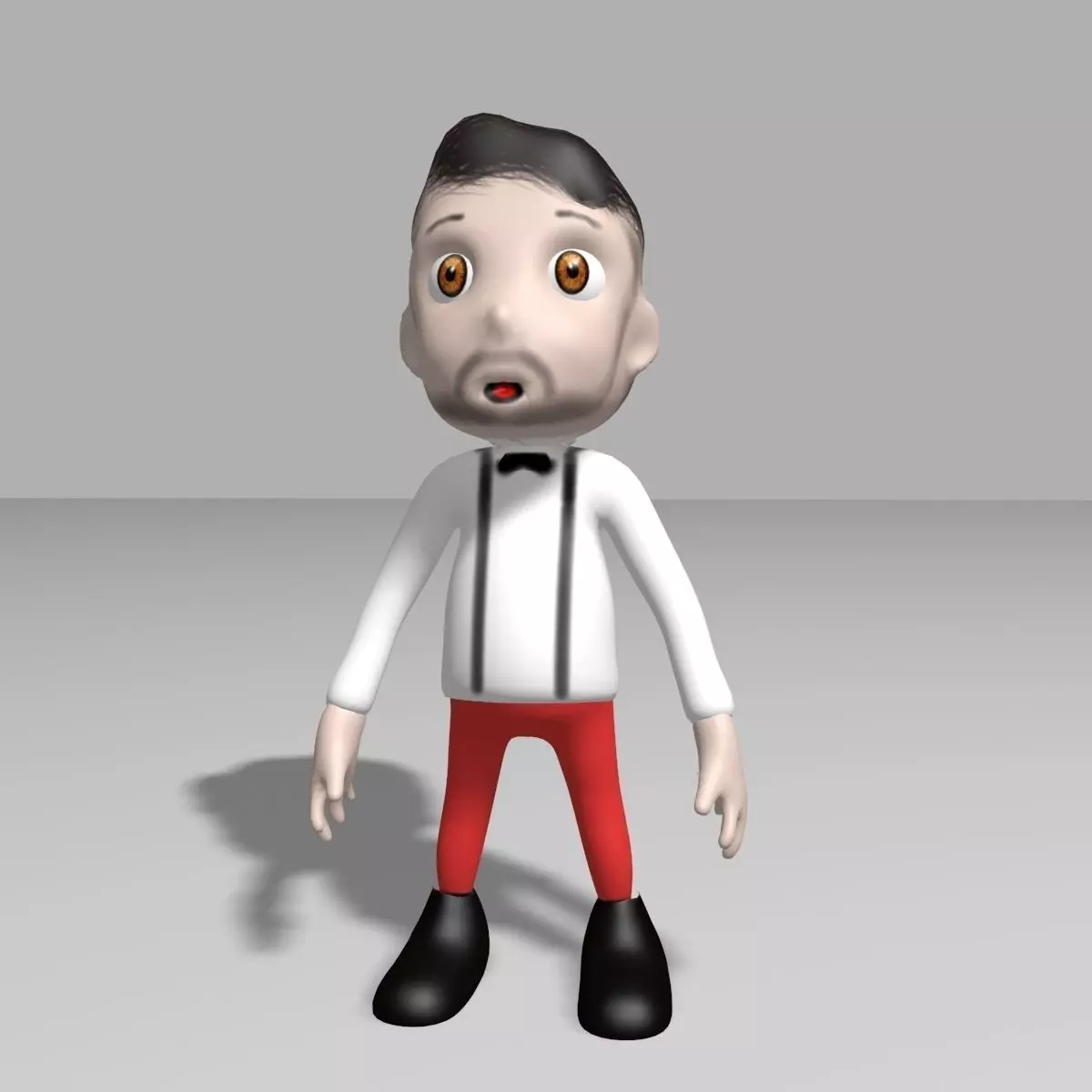 Hipster toon Low-poly 3D model_0