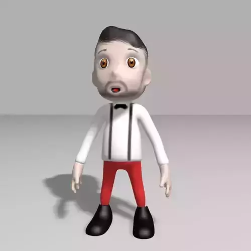 Hipster toon Low-poly 3D model