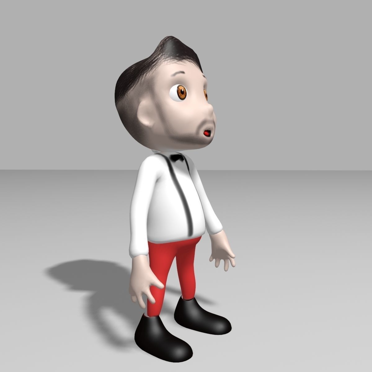 Hipster toon Low-poly 3D model_3