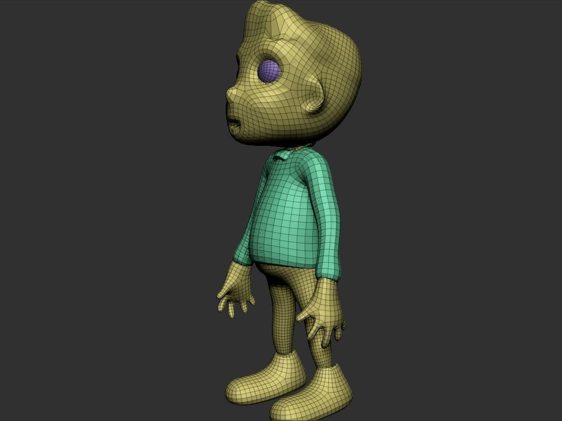 Hipster toon Low-poly 3D model_6